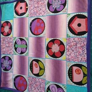 Butterfly and flower. Homemade baby blanket